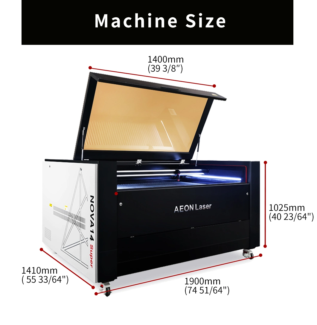 Aeon 63" X 39" 1490 9014 C02 Laser Cutter Ruida Control Lightburn Software Compatible with Windows, Mac Osx, Linux 100W 130W 150W RF30W/60W