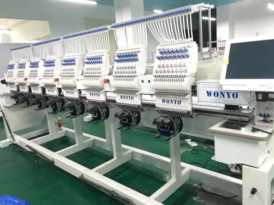 Wonyo 8 Head Computerized Embroidery Machine for Cap Flat T-Shirt